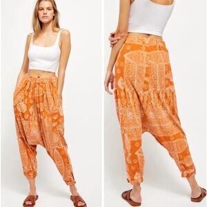 Free People Bohemian Orange Cropped Pants